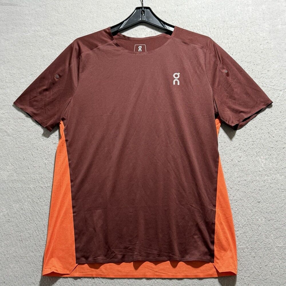 On Cloud Running T Shirt On-T Burgundy Men’s Medium Swiss Engineering Training